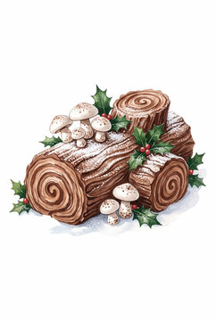 Classic Chocolate Yule Log Cake.svg
