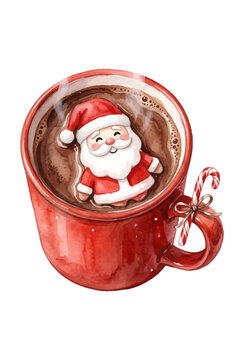 Santa-Shaped Marshmallow Floating in Cocoa.svg