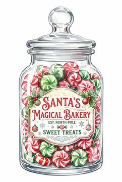 Vintage Candy Jar Full of Peppermints.svg