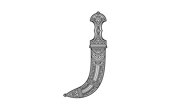 Ornate Dagger Silhouette Isolated