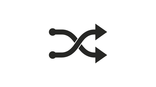 Shuffle arrows icon representing random selection, data exchange and process switching