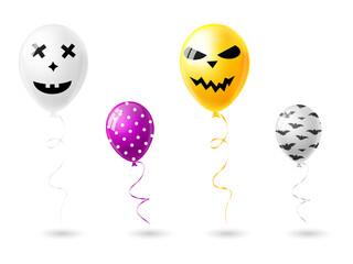 Spooky Halloween balloons in fun party decoration ideas on transparent background © MSTSAKHINA