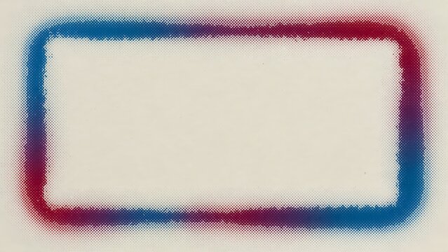 Abstract Rectangular Frame Featuring A Colorful Halftone Dot Gradient Pattern On A Plain Off White Background Texture