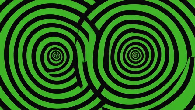 Green spiral pattern motion during a black background with copy space for advertising