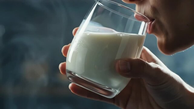 Glass of fresh white milk standing on a dark textured surface beverage drink dairy liquid transparent beverage drink dairy liquid transparent
