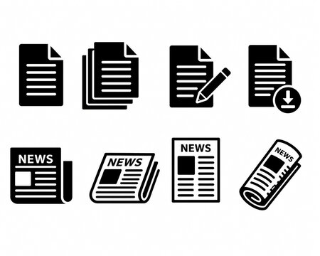 document icons set vector
