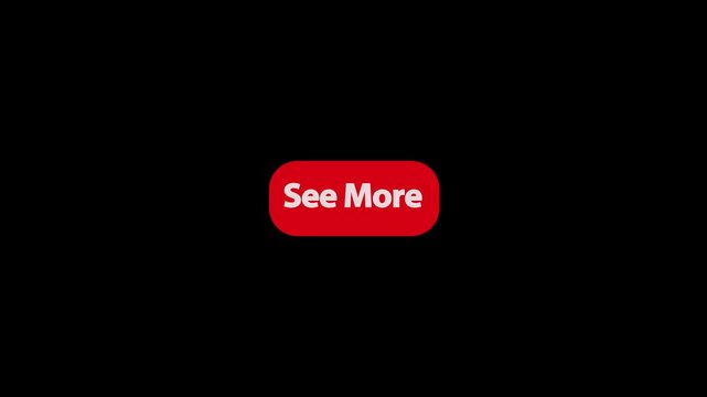 See More CTA Text Animation on Red Button with Arrow Cursor Click on Transparent Background for Website, Blog, E-commerce, Social Media, App.

