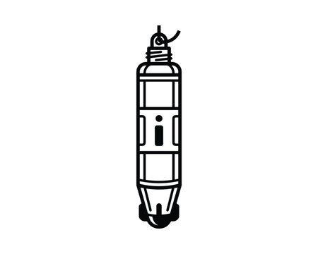 Wireline logging tool icon, subsurface exploration device