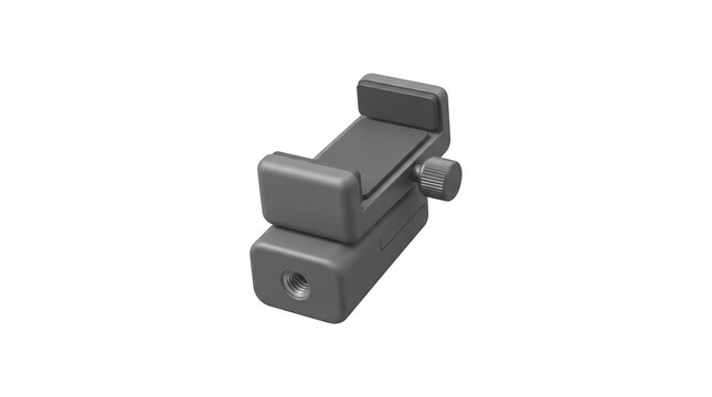 Versatile gray smartphone tripod mount attachment for mobile phone photography and videography, featuring an adjustable grip mechanism designed for secure device holding