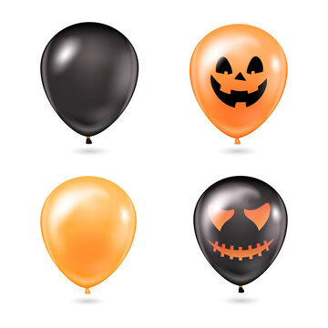 Halloween balloons set of four transparent background PNG