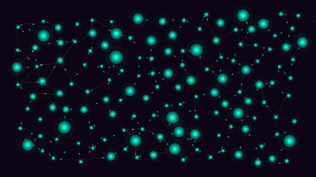 Neuroscience-inspired AI reasoning system visualizes enterprise decision logic with bioluminescent pathways on deep plum background professional stock footage for technology, business, and editorial.