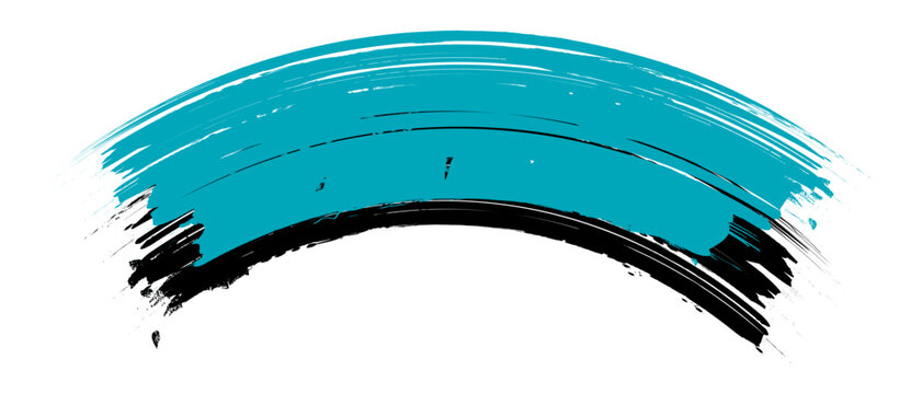 Curved Motion Vector Multiple Color Stacking Paint Brush Strokes Isolated Grunge Ink Smear Banner Design