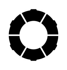 Naklejka premium Segmented Circular Ring with Six Sections Black Infographic Vector