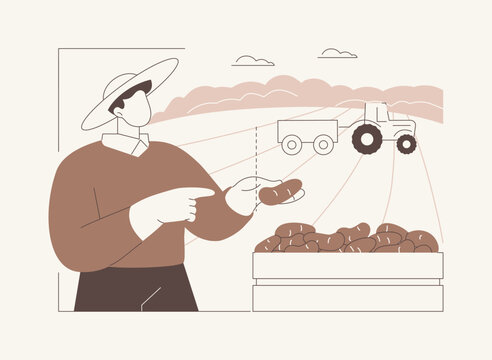 Potato growing isolated cartoon vector illustrations.