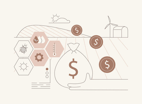 Rural grants isolated cartoon vector illustrations.
