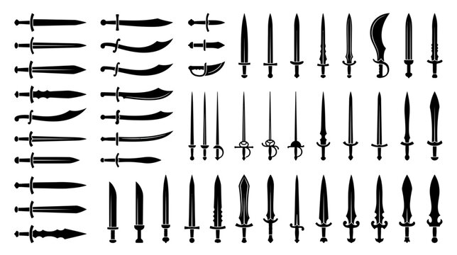 Collection of Antique Sword Silhouettes