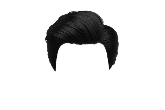 Styled black male quiff hairstyle element