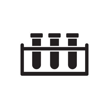 Test tube rack silhouette on a white background laboratory equipment illustration