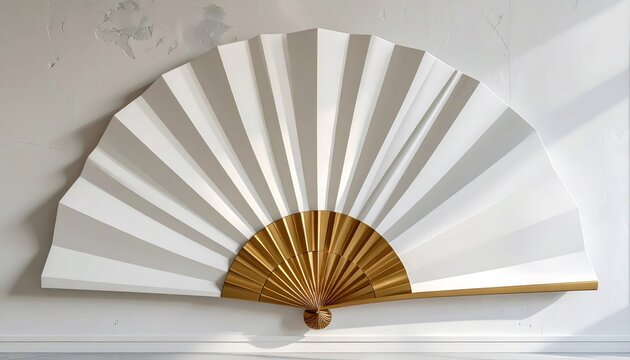 Neo deco folding fan wall sculpture decorating interior