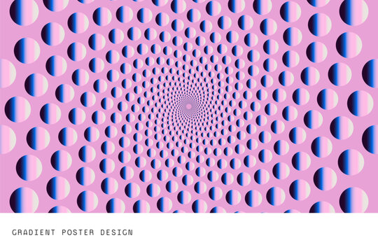 Abstract Pink Optical Illusion Pattern with Repeating Circular Shapes