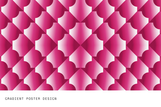 Abstract Pink Geometric Pattern with Repeating Three Dimensional Shapes