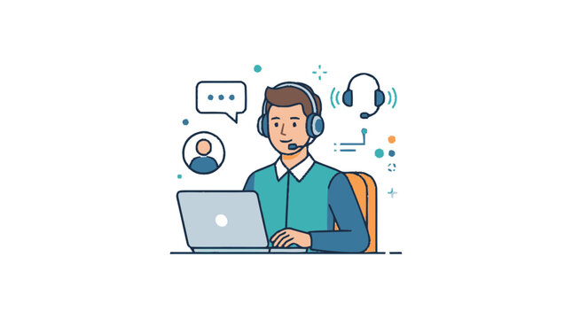 Customer service agent providing online technical support