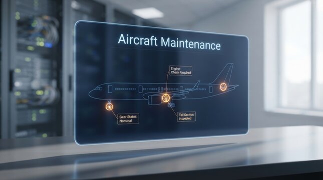 Aircraft Maintenance Diagnostic Display With Airplane Inspection Points