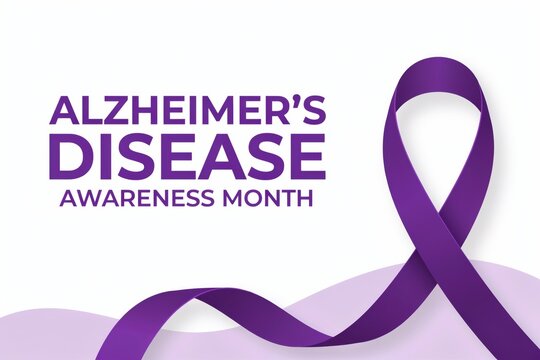 Alzheimers disease awareness month purple ribbon