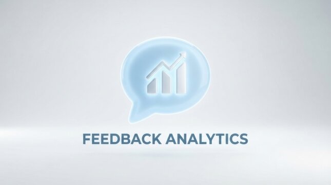 Feedback Analytics Speech Bubble Icon With Bar Chart on Light Background