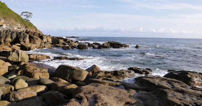 Rocky Atlantic ocean coast in Asturias Spain