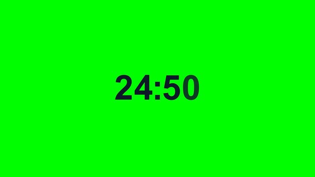 Minimalist Digital Time Displaying 2450 on a Vibrant Green Background