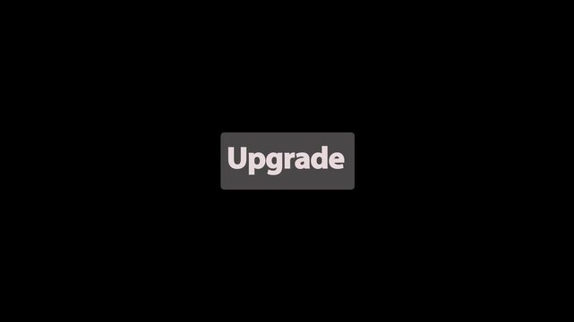 Upgrate CTA Text Animation on Red Button with Arrow Cursor Click on Transparent Background for Software, App, Website, System, Technology.