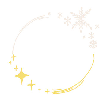frame snowflake star circle border