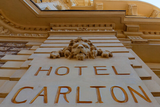Hotel Carlton sign detail, Cannes, French Riviera.