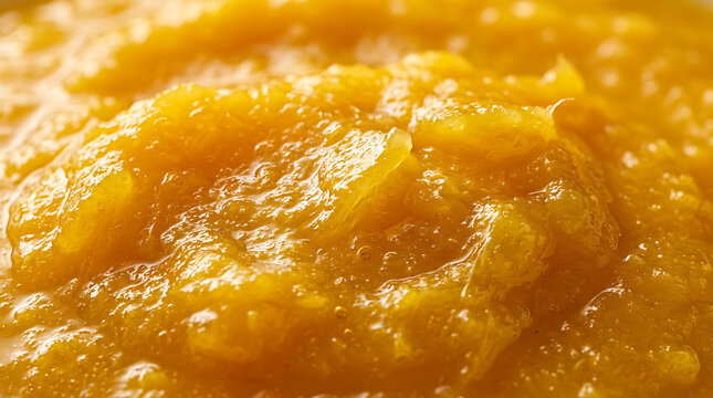 Creamy Orange Squash Puree Texture Background