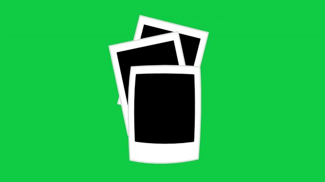 Blank polaroid photo frames stacking