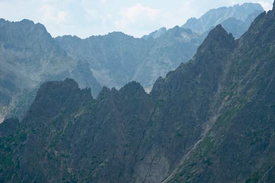 carpathians lomnicky stit peak high tatras mountains rock formation majestic alpine landscape nature adventure background with copy space for banner design concept of travel, tourism, environment