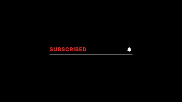 Social media pop up with subscribe button animation, red overlay text, notification bell icon