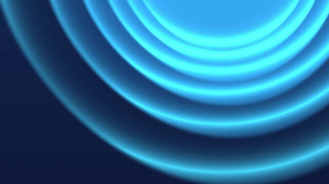 Abstract glowing blue circular waves background with smooth looping animation and futuristic design