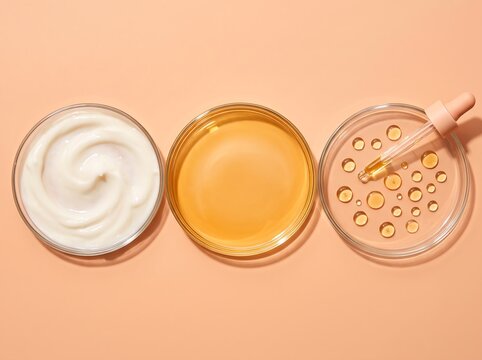 Three Natural Skincare Ingredients Displayed In Bowls