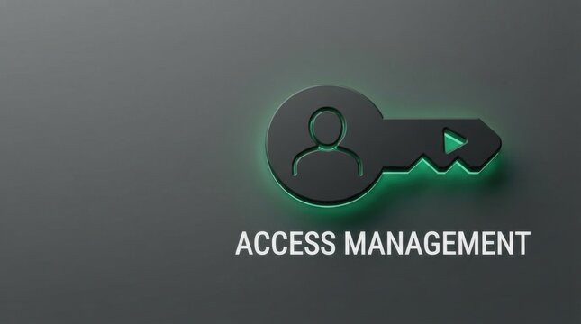 Access Management User Key Emblem With Green Accent on Gray