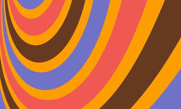 Abstract Curved Wave Pattern Retro Vintage Hippie Psychedelic 60s 70s Aesthetic Wallpaper