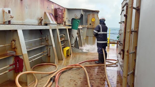 bosun washing ship constructions.