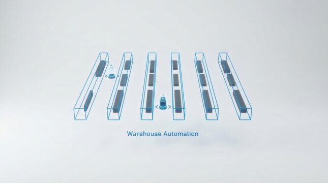 Isometric Warehouse Automation Layout With Robotic Units
