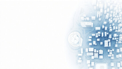 Obraz premium Urban Layout Overview Minimalist City Plan Copy Space