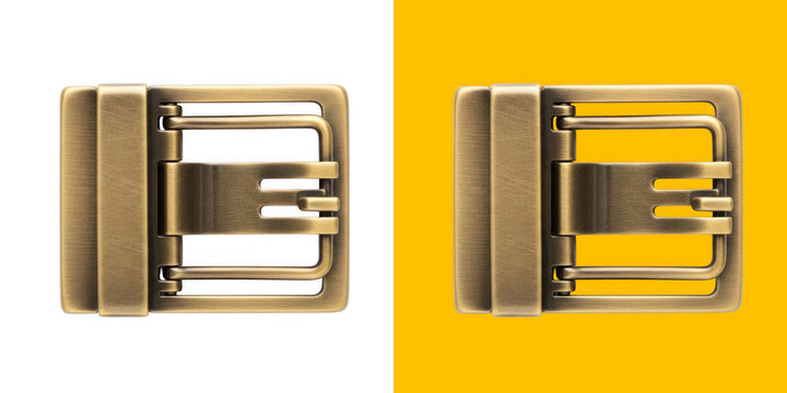 Dual metal belt buckle clasp accessory for leather fashion gear transparent png