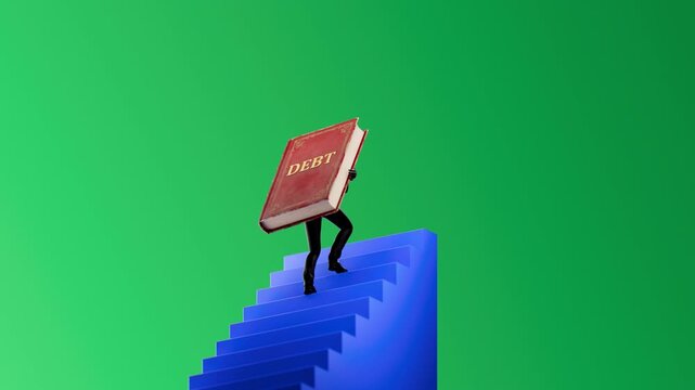 Man Carrying Book of Depth Up Stairs