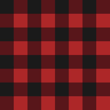 Buffalo check seamless pattern red and black plaid lumberjack background