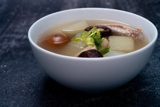 Chicken Soup with Pickled Lime and Winter Melon.