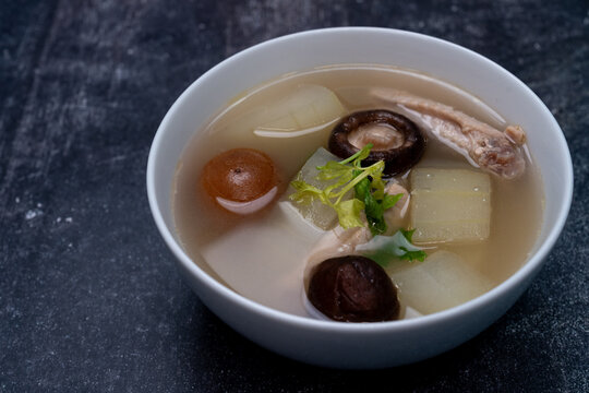 Chicken Soup with Pickled Lime and Winter Melon.
